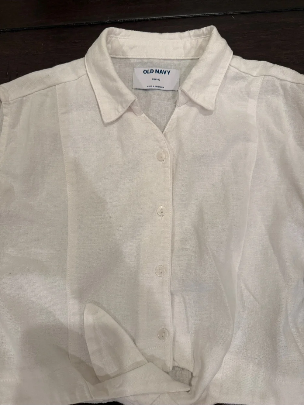 Old Navy Cream Tie-Front Shirt with Blue & White Striped Wide-Leg Pants